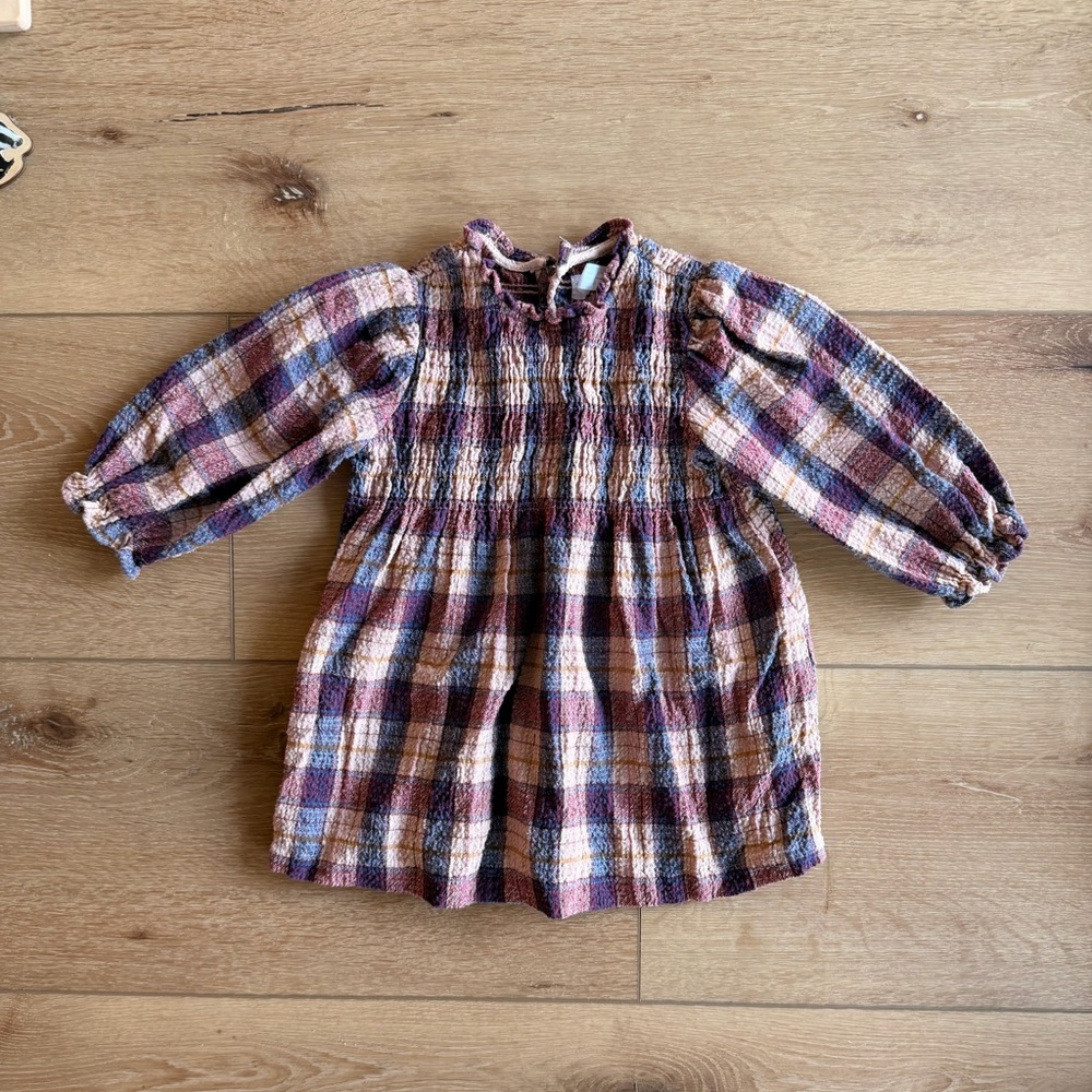 Zara Plaid Long Sleeve Dress